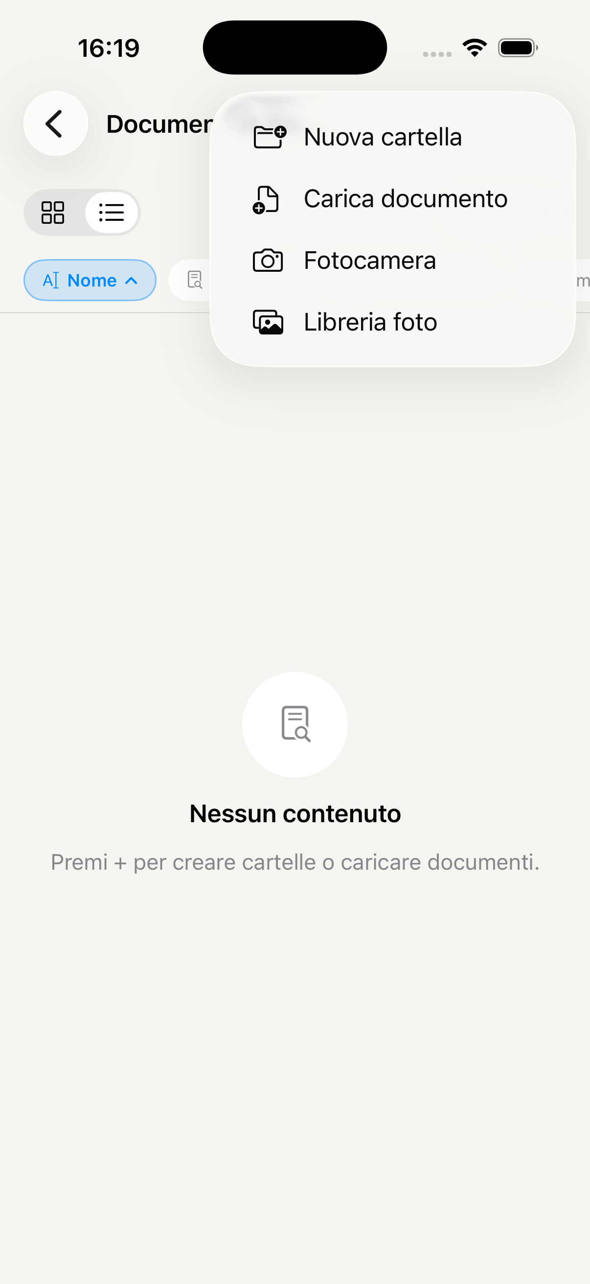 Lista documenti